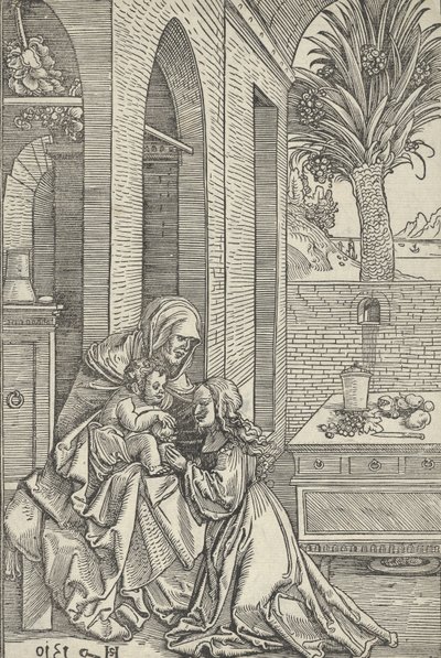 Jomfru og barn med Sankt Anne, 1510. af Hans Schäufelein the Elder