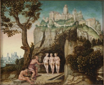 Le jugement de Paris - The Judgment of Paris, af Schoepfer, Hans, den ældre (1505-1570). Olie på træ. Mål: 32x41 cm. Nationalmuseum Stockholm af Hans Schoepfer