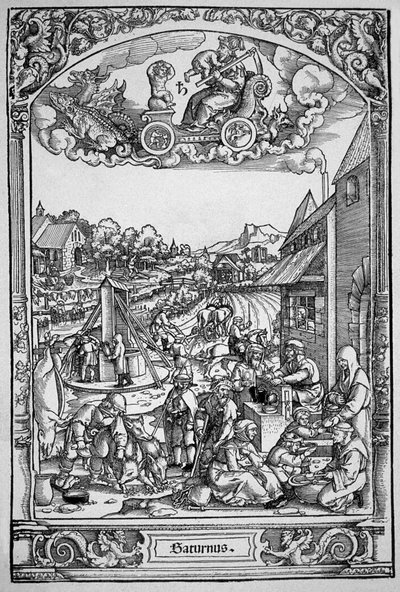 Saturn (trægravering) af Hans Sebald (School of) Beham