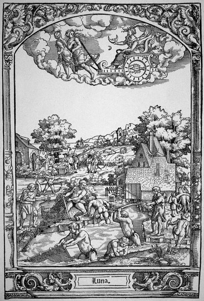 Månen (trægravering) af Hans Sebald (School of) Beham