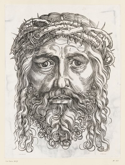 Stort hoved af Kristus med tornekrone af Hans Sebald (after) Beham
