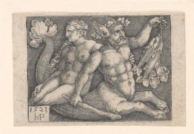 En triton og en nymfe af Hans Sebald Beham