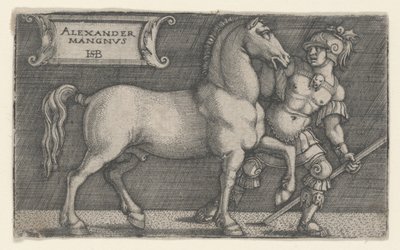 Alexander den Store Leading Bucephalus, ca. 1531-1550 (gravering) af Hans Sebald Beham