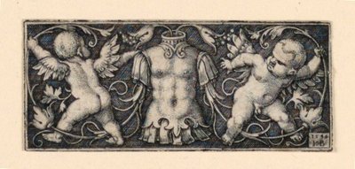 Frise med Cuirass i midten, flankeret af Two Genii af Hans Sebald Beham