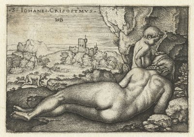 Sankt Johannes Chrysostomus som eremit i ørkenen af Hans Sebald Beham