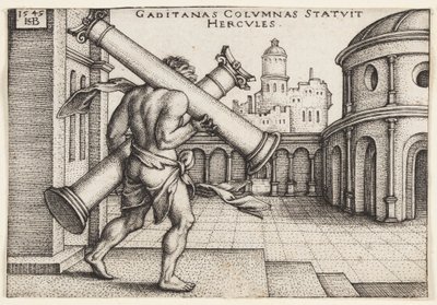 Herkules med Herkules søjler af Hans Sebald Beham