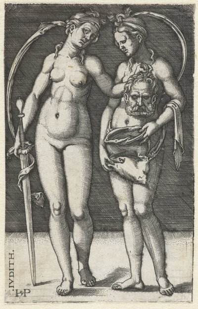 Judith med overhoved af Holofernes og tjenestepige Judith (titel på objekt) af Hans Sebald Beham