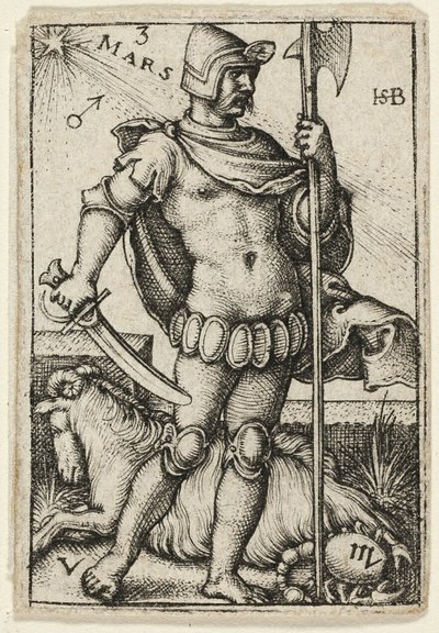 Mars, planche tre fra De syv planeter med stjernetegnene af Hans Sebald Beham