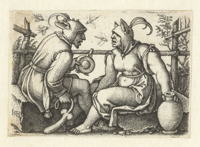 Nar med fallus og kvindelig nar af Hans Sebald Beham