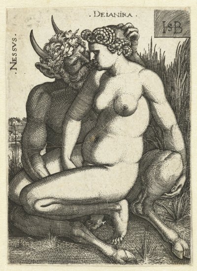 Nessus en Deïnira Nessvs Deianira (titel på objekt) af Hans Sebald Beham