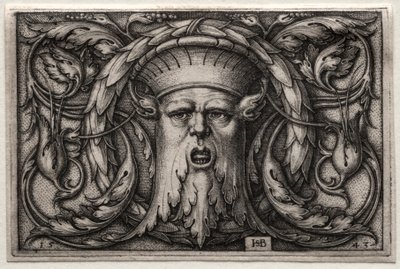 Ornament af Satyrs hoved og krans, 1543. af Hans Sebald Beham