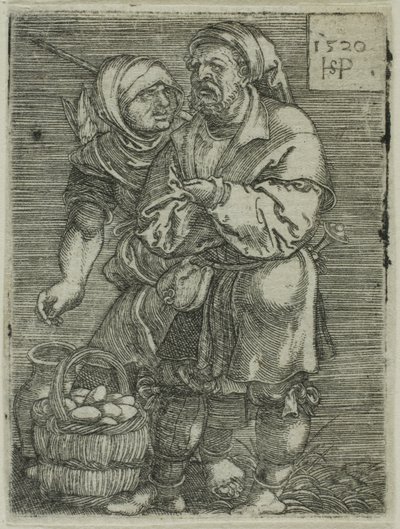 Bondepar sælger æg af Hans Sebald Beham
