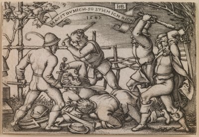 "Bøndernes slagsmål" fra serien "Bøndernes fest eller de tolv måneder" af Hans Sebald Beham