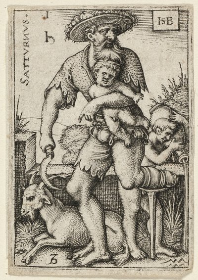 Saturn, planche 1 fra De syv planeter med stjernetegnene af Hans Sebald Beham