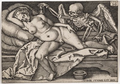 Sovende pige og død, 1548 af Hans Sebald Beham