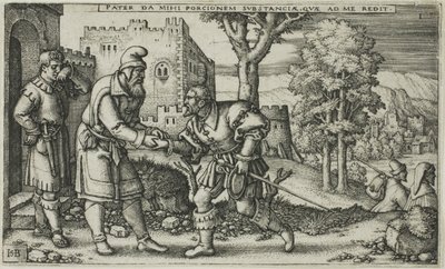 The Departure of the Prodigal Son, første del af The History of the Prodigal Son af Hans Sebald Beham