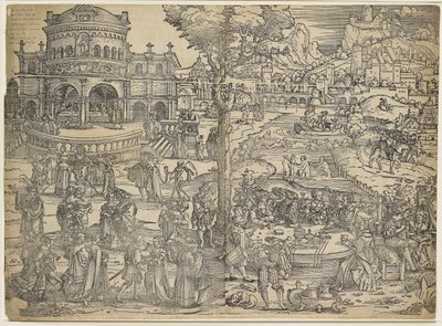Herodes fest (træsnit, trykt fra to blokke) af Hans Sebald Beham