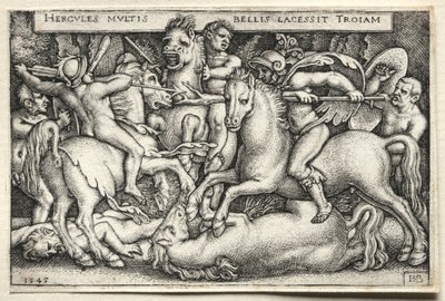 The Labours of Hercules: Hercules Conquering Troy, 1545. af Hans Sebald Beham