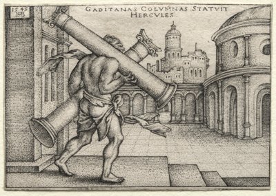 The Labours of Hercules: Hercules and the Columns of Gades af Hans Sebald Beham