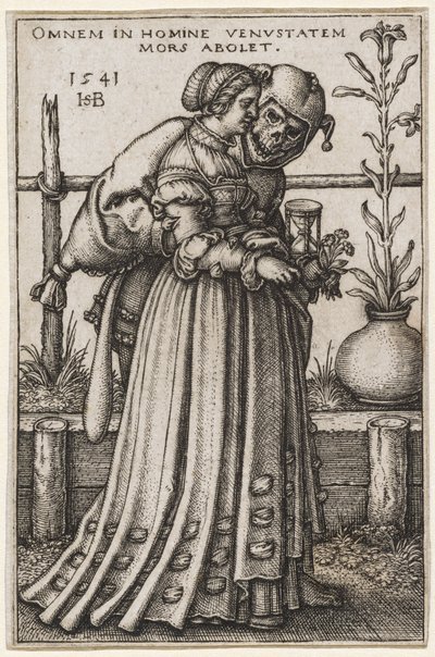 The Lady and Death, 1541 (kobberstik) af Hans Sebald Beham
