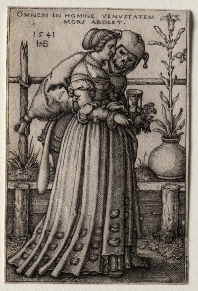Dødens Dame, der maskerer sig som et fjols af Hans Sebald Beham