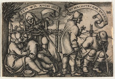 Bondebrylluppet eller de tolv måneder: nr. 10 af Hans Sebald Beham