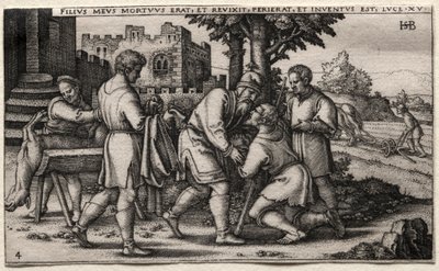 Den fortabte søn: Den fortabte søns tilbagevenden. af Hans Sebald Beham