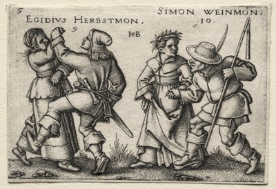 Landsbyens bryllup: Egidius Herbstmon / Simon Weimon af Hans Sebald Beham