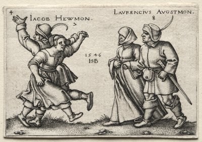 Landsbyens bryllup: Jacob Hewmon Lawrencius Augstmon, 1546. af Hans Sebald Beham