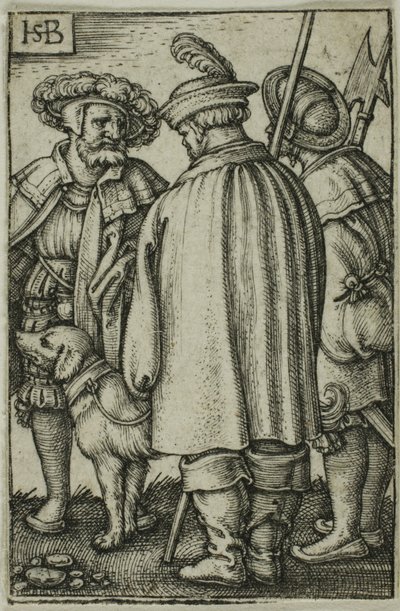 Tre soldater og en hund af Hans Sebald Beham
