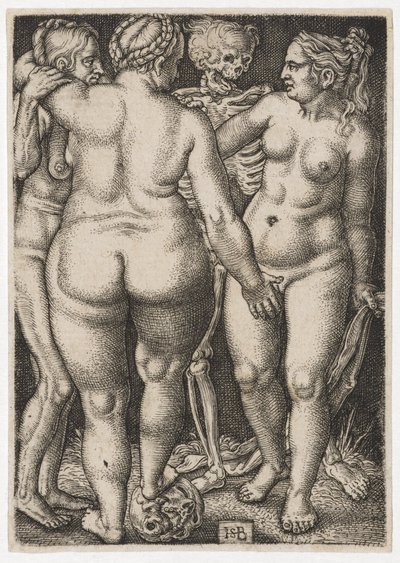 Tre kvinder og døde, ca. 1546-50 af Hans Sebald Beham