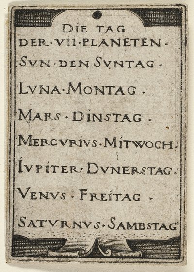 Titelblad, fra De syv planeter med stjernetegnene af Hans Sebald Beham