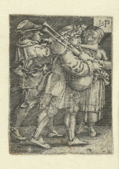To musikere og en pige af Hans Sebald Beham