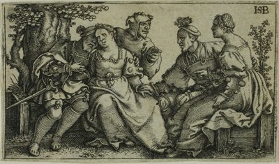 To Par og Buffonen af Hans Sebald Beham