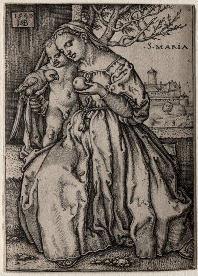 Jomfru med papegøjen, 1549. af Hans Sebald Beham