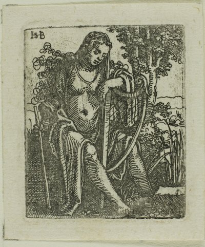 Kvinde med en harpe af Hans Sebald Beham