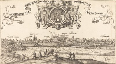 Udsigt over Nürnberg fra øst [midtsektion], 1552. af Hans Sebald Lautensack