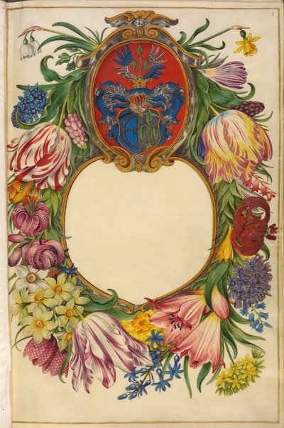 Tysk: Titelblad Moller-Florilegium (1) af Hans Simon Holtzbecker