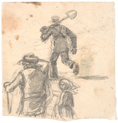 Figurstudier til ildebrand billede af Hans Smidth