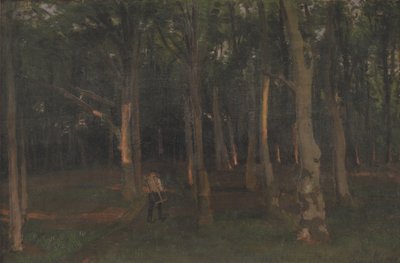 Skov ved solnedgang af Hans Smidth
