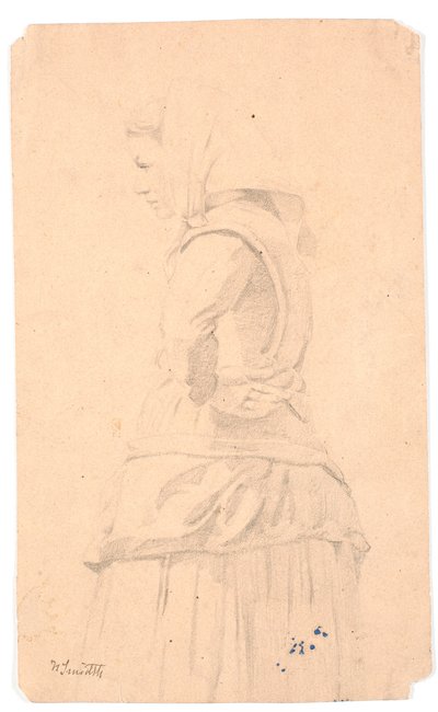 Stående bondepige af Hans Smidth