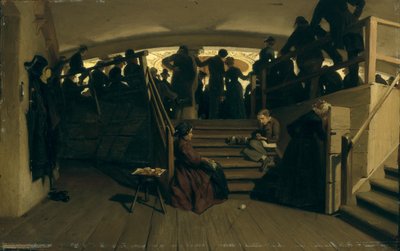 I Hamburgs Statsteaters Galleri, ca. 1880 (olie på papir på pap) af Hans Speckter