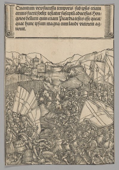 Slaget ved Hainaut, plade 3 fra historiske scener fra kejser Maximilian I