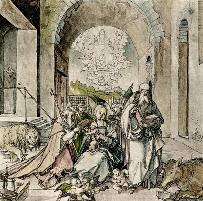Madonna med Sankt Jerome og Anton af Hans Suess Kulmbach