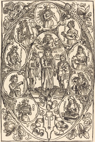 Apollon og muserne af Hans Süss von Kulmbach