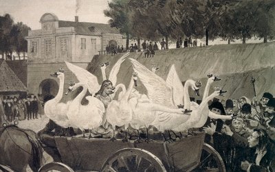Wild Swans, illustration by Hans Tegner (1853-1932) for fairy tale by Hans Christian Andersen (1805-1875) af Hans Tegner