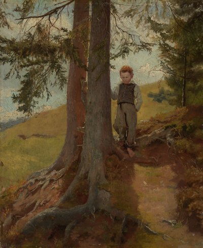 Bondedreng ved skovbrynet af Hans Thoma