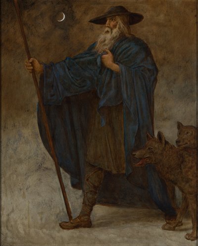 December (Wotan med ulve) af Hans Thoma