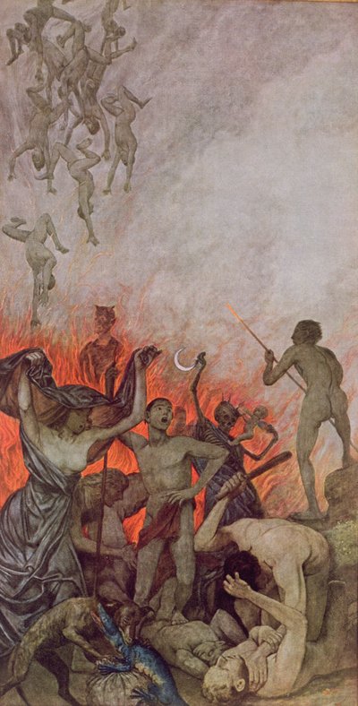 Helvede, illustration fra "Festkalender" udgivet i Leipzig omkring 1910 af Hans Thoma