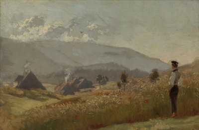 Ung landmand ved kornmarken af Hans Thoma